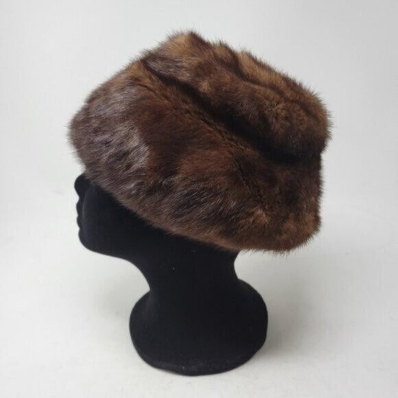 Vintage | Mink Fur Brown Unisex Winter Hat - Picture 7 of 8